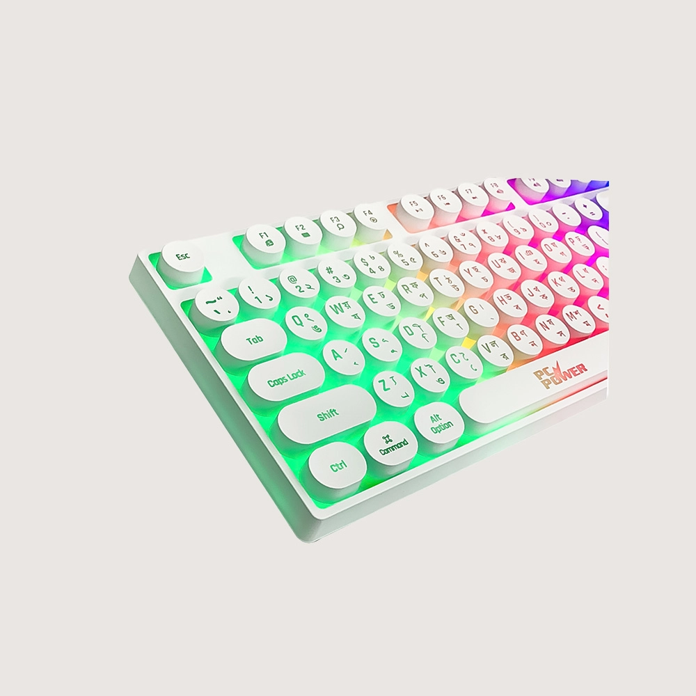 PC POWER K87 White Retro Punk Suspension Keyboard – PC Power